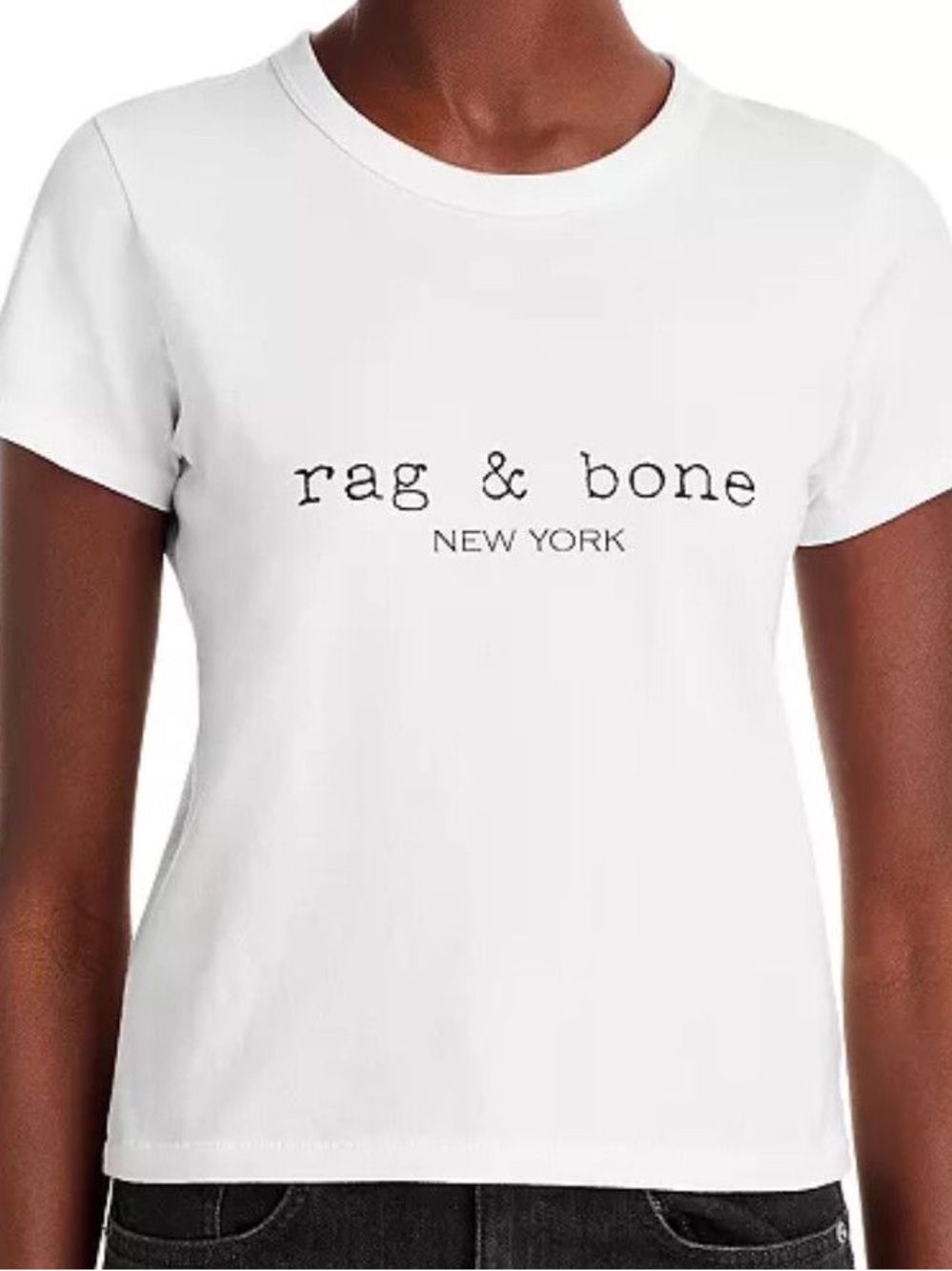 Rag & Bone Organic White Cotton Logo Baby Mini Short Sleeve Tee Shirt Top